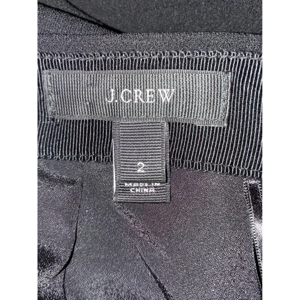 J.Crew Black Pleated Front Pencil Skirt Size 2 A2981 Office Professional Lined